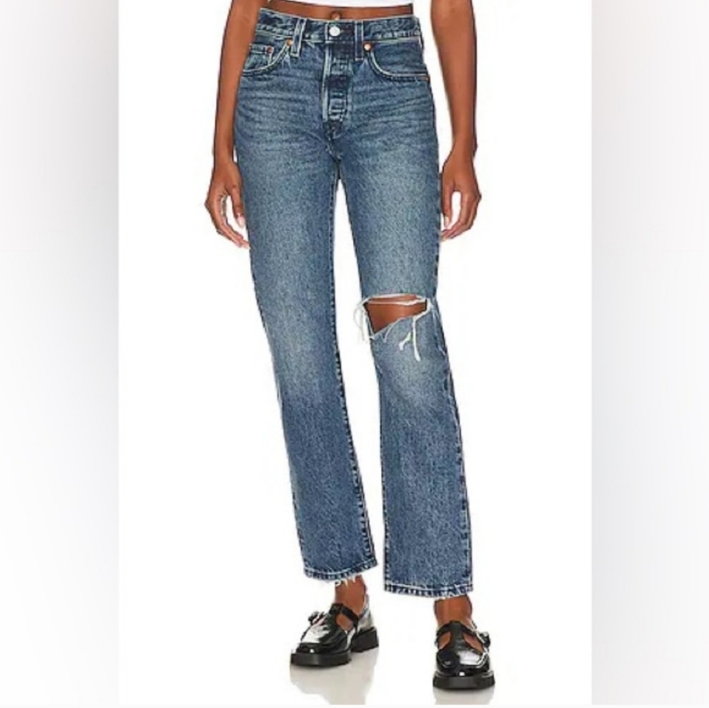 Levi's 501s Blown Out Knee Denim jeans 27x30 GUC